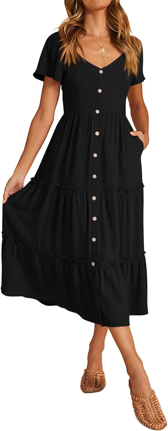 short sleeve midi dress